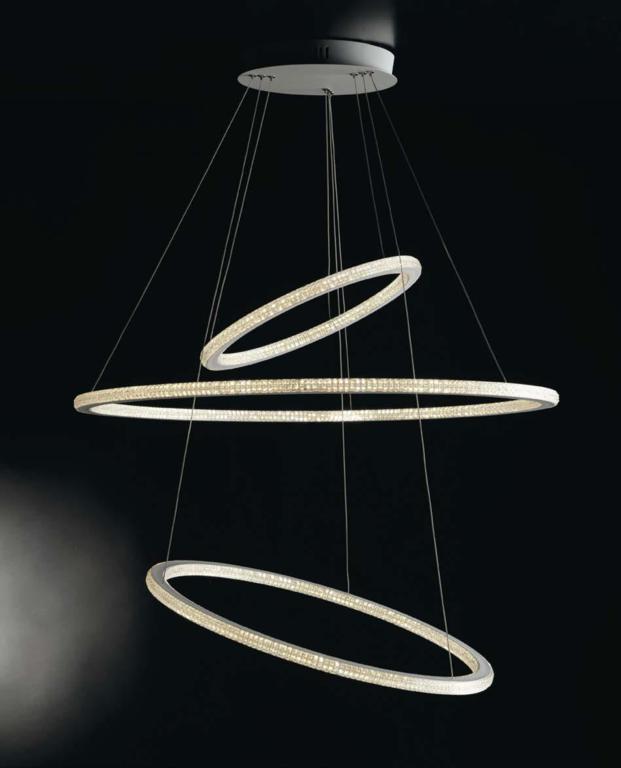 Sospensione LED in alluminio bianco impreziosita dal diffusore in acrilico diamantato 100W 11900LM 3000-4000°k BRYANT-S3 Sospensione LED in alluminio bianco impreziosita dal diffusore in acrilico diamantato 100W 11900LM 3000-4000°k BRYANT-S3